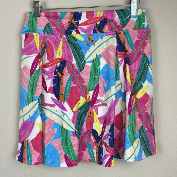 Dona Jo Size 2 Large Skort – Colorful Palms‎ Flounce Hem, 88/12 Blend - Picture 1 of 6